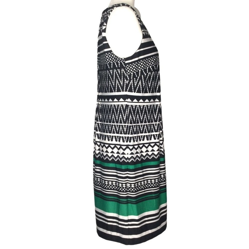 PERCEPTIONS Sleeveless Striped Dress Pleat Detail - Picture 4 of 8